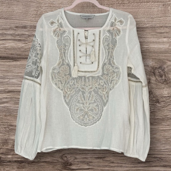 Anthropologie Tops - Anthropologie Ranna Gill Cream Long Sleeve Blouse, NWT